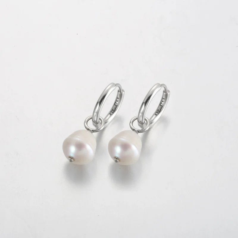(image for) Pandora Treated Freshwater Cultured Baroque Pearl Hoop Earrings - 299426C01 - View 2