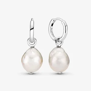 (image for) Pandora Treated Freshwater Cultured Baroque Pearl Hoop Earrings - 299426C01
