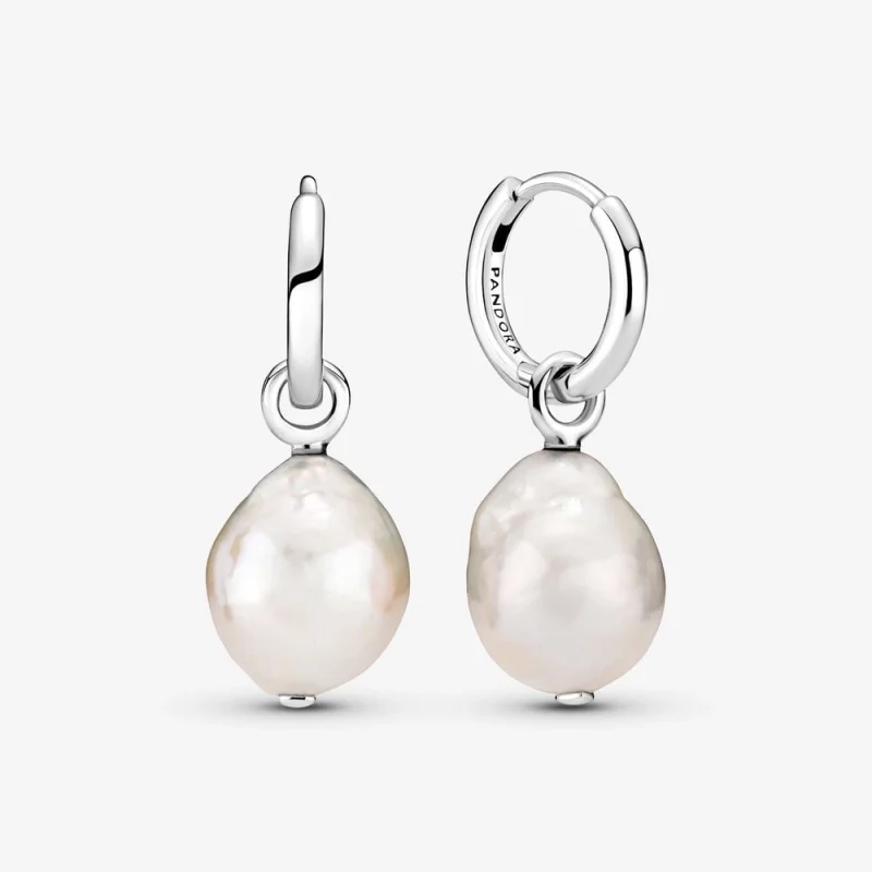 (image for) Pandora Treated Freshwater Cultured Baroque Pearl Hoop Earrings - 299426C01 - Product Image