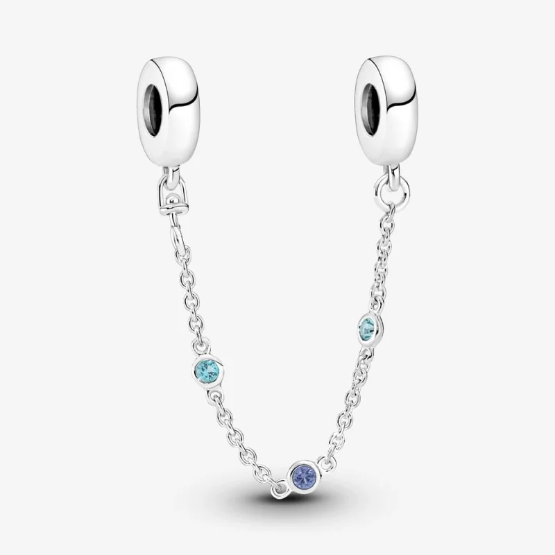 (image for) Pandora Triple Blue Stone Safety Chain - 791688C01 - Product Image