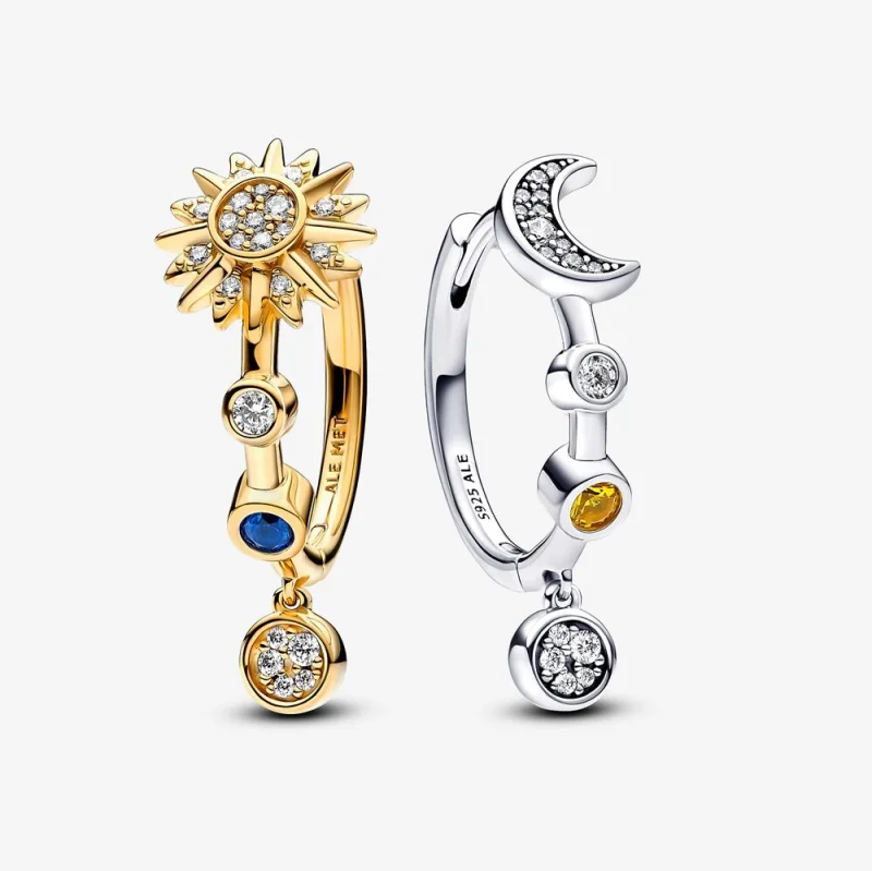 (image for) Pandora Two-tone Sparkling Solar System Hoop Earrings - 262842C01 - Product Image