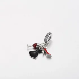 PANDORA Wine glass high heels little black dress pendant - P-D-3785 PANDORA Wine glass high heels little black dress pendant - P-D-3785