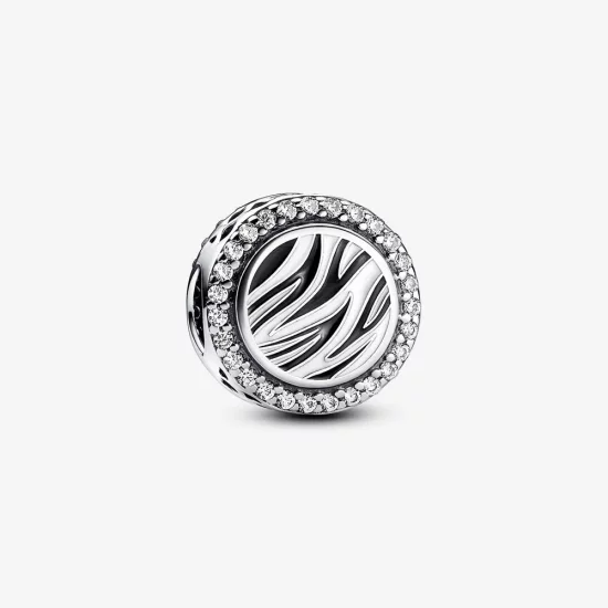 Pandora Zebra print sterling silver charm - 792016CZ_E025