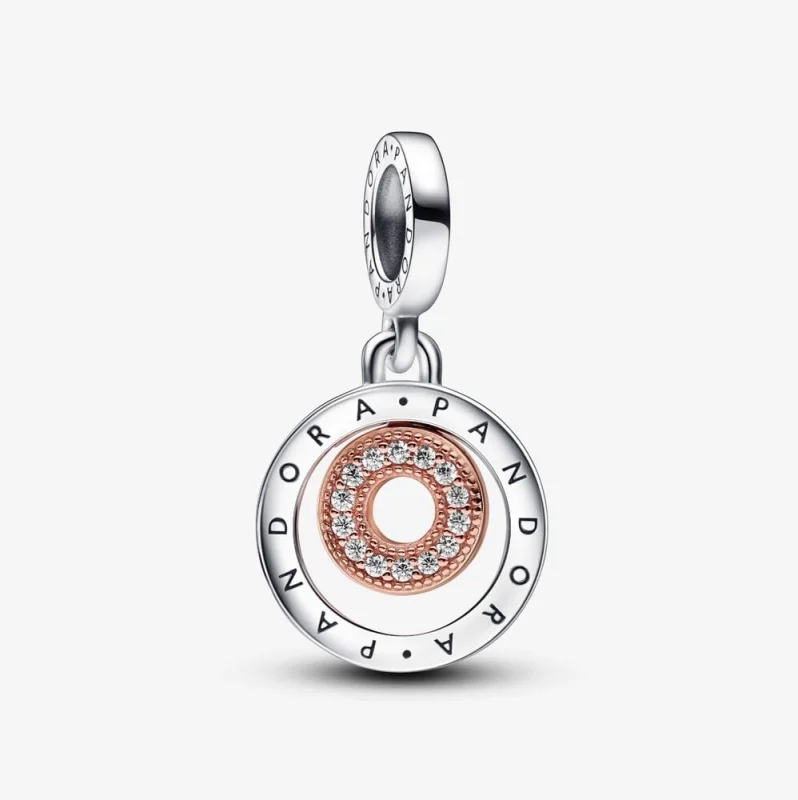 (image for) Two-tone Pandora Logo Circles Dangle Charm - 782287C01 - Product Image
