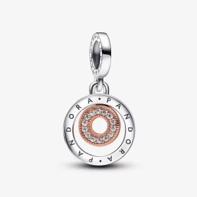 Two-tone Pandora Logo Circles Dangle Charm - 782287C01 Two-tone Pandora Logo Circles Dangle Charm - 782287C01