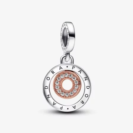 Two-tone Pandora Logo Circles Dangle Charm - 782287C01