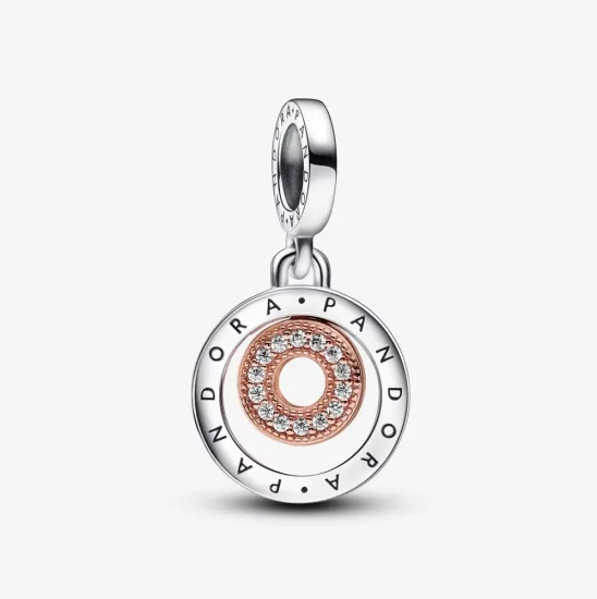 Two-tone Pandora Logo Circles Dangle Charm - 782287C01