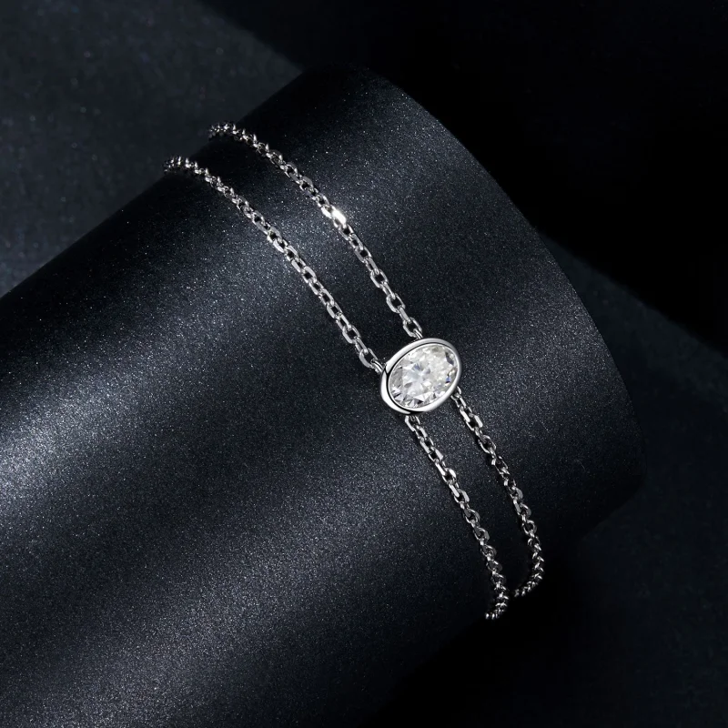 (image for) PANDORA Style 1Ct Double Layer Moissanite Bracelet (One Certificate) - MSB012 - View 2