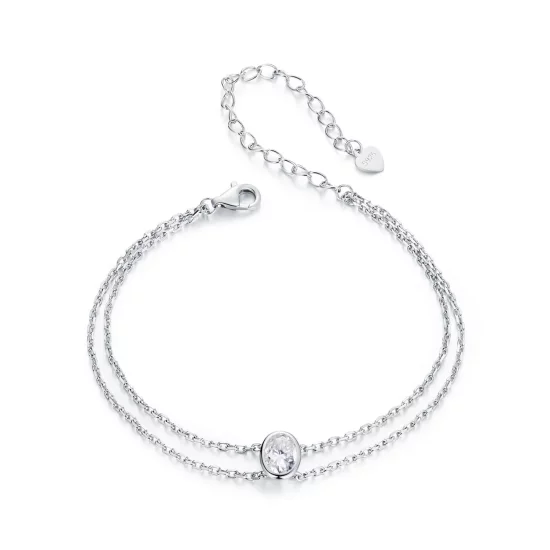 PANDORA Style 1Ct Double Layer Moissanite Bracelet (One Certificate) - MSB012