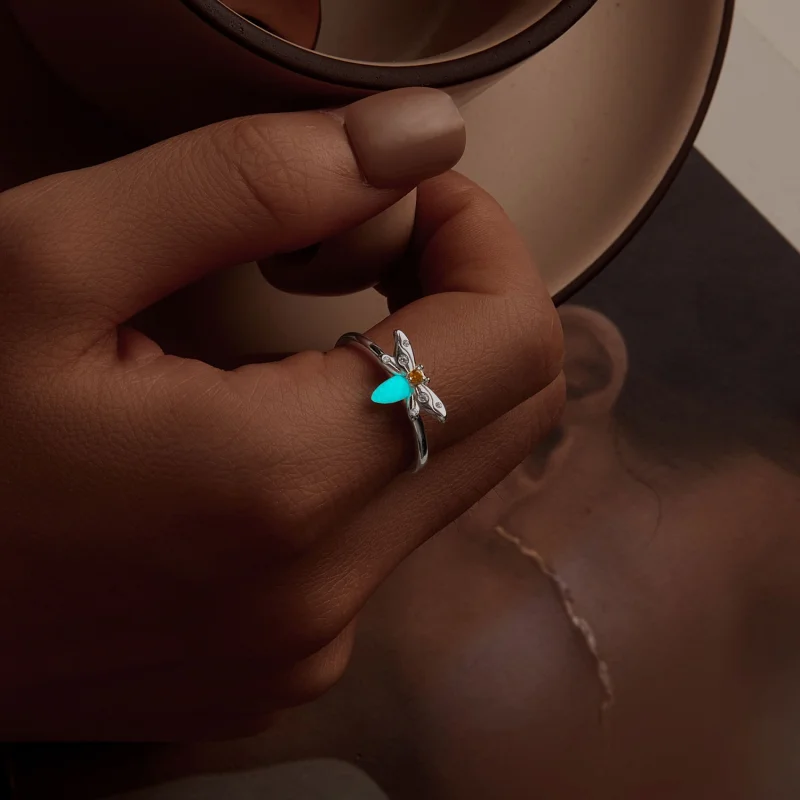 (image for) PANDORA Style Bee Luminous Open Ring - BSR521-E - View 9