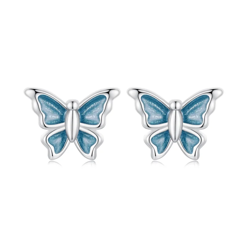 (image for) PANDORA Style Blue Butterfly Earrings - BSE957 - Product Image