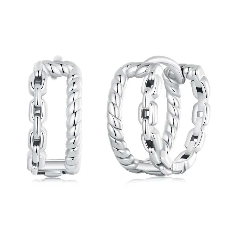 (image for) PANDORA Style Double Layer Ear Buckle Earrings - SCE1702 - Product Image