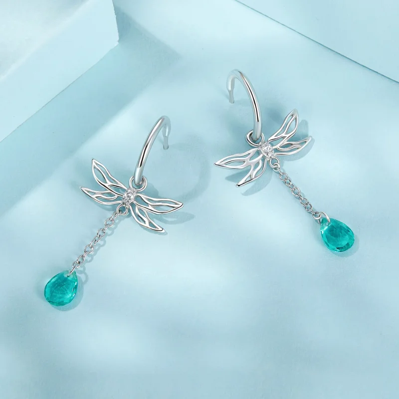 (image for) PANDORA Style Dragonfly Tassel Stud Earrings - SCE1699 - View 3