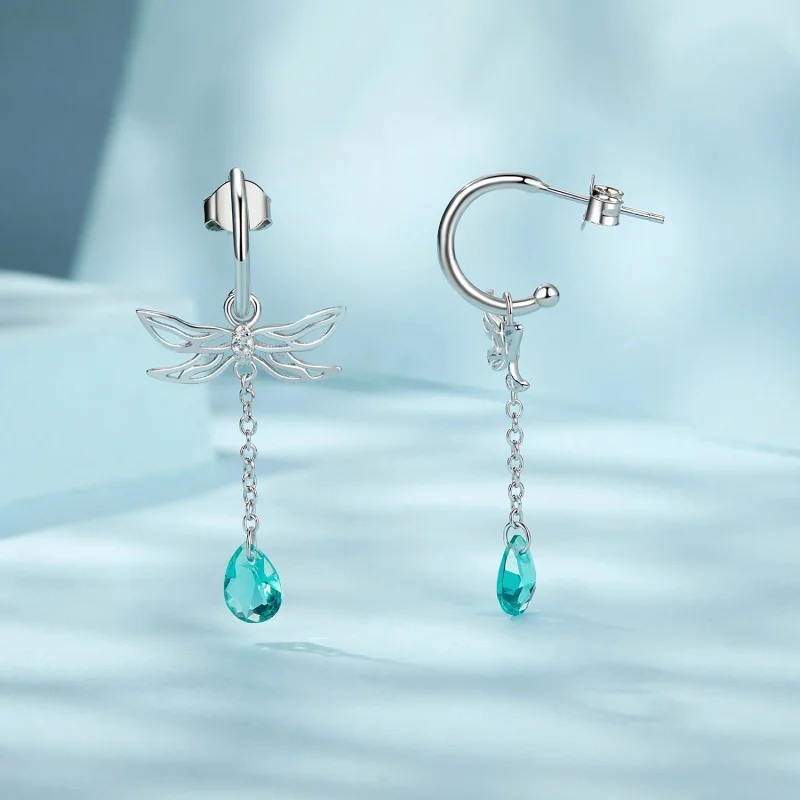 (image for) PANDORA Style Dragonfly Tassel Stud Earrings - SCE1699 - View 4