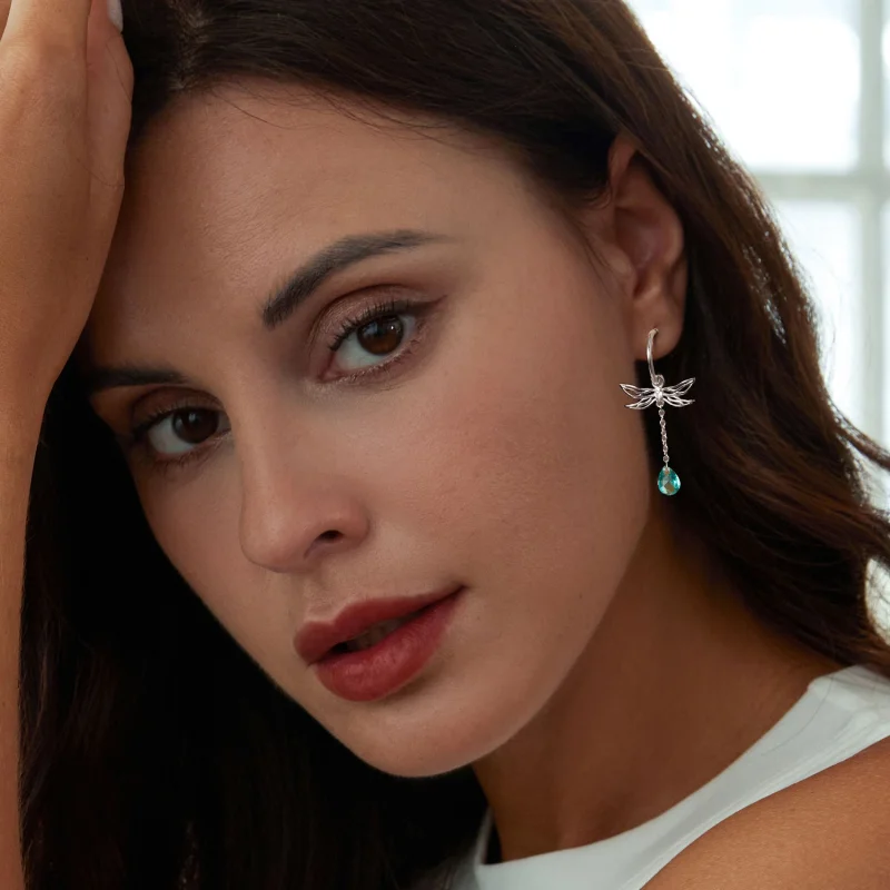 (image for) PANDORA Style Dragonfly Tassel Stud Earrings - SCE1699 - View 7