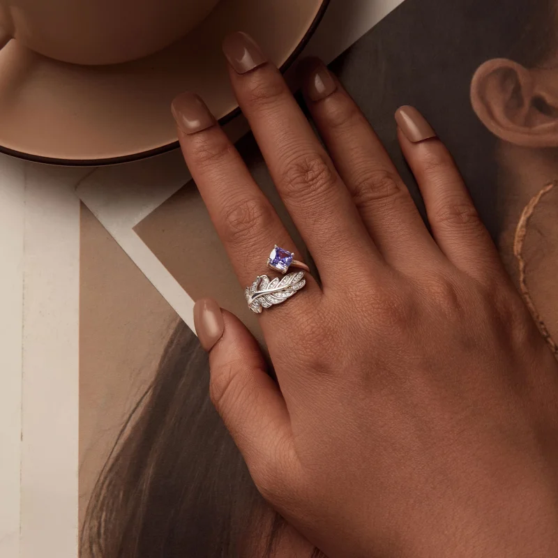 (image for) PANDORA Style Feather Open Ring - BSR518-E - View 4