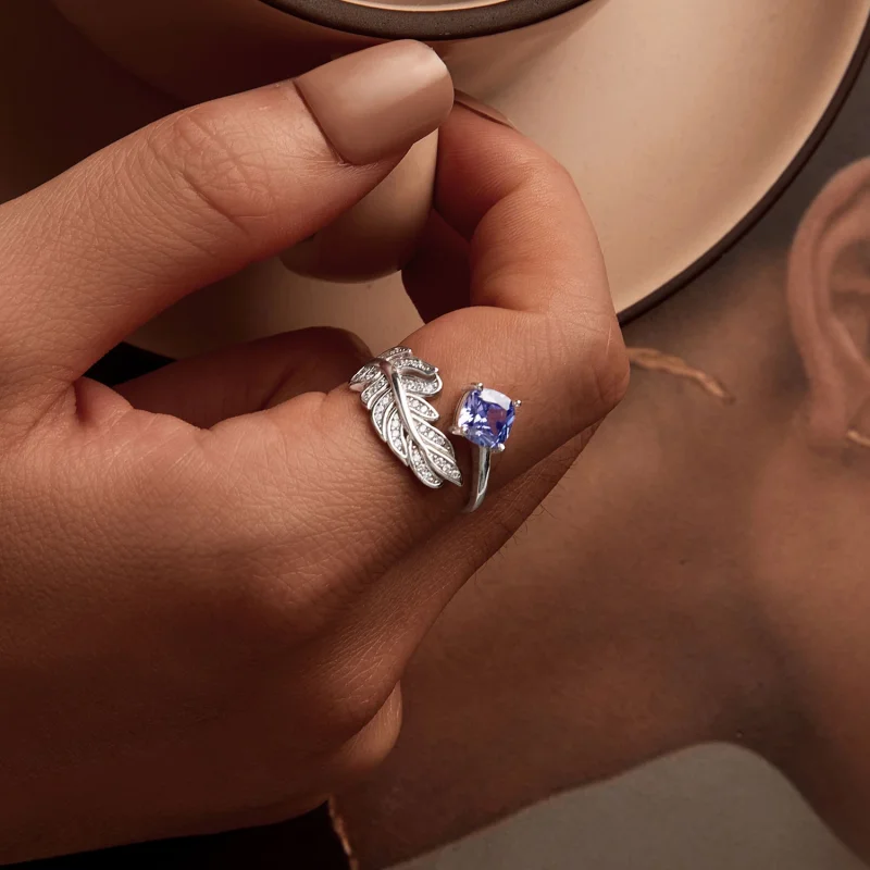 (image for) PANDORA Style Feather Open Ring - BSR518-E - View 5