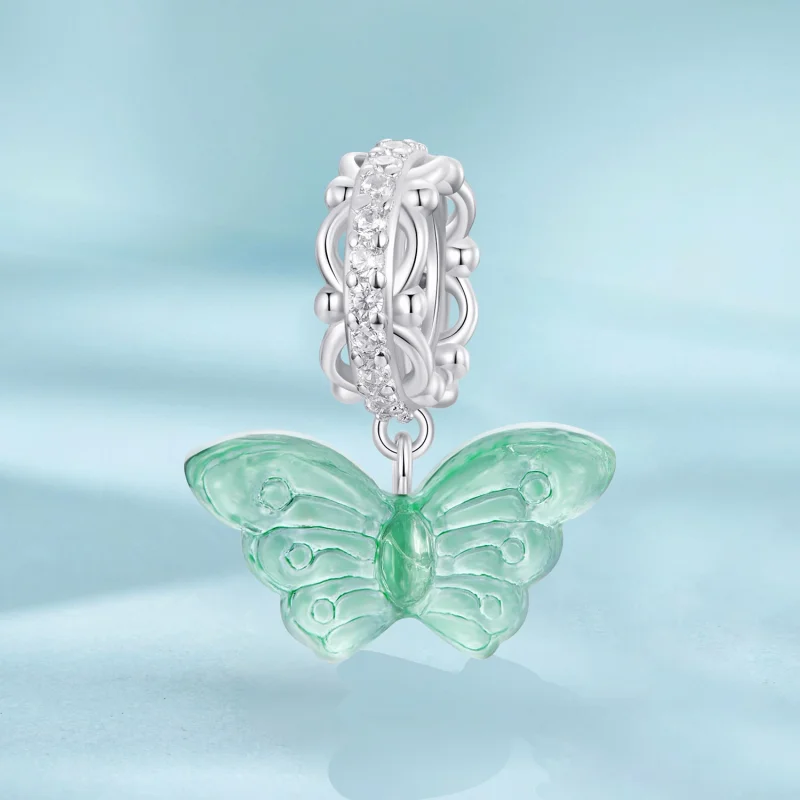 (image for) PANDORA Style Green Butterfly Dangle - SCC2712 - View 2