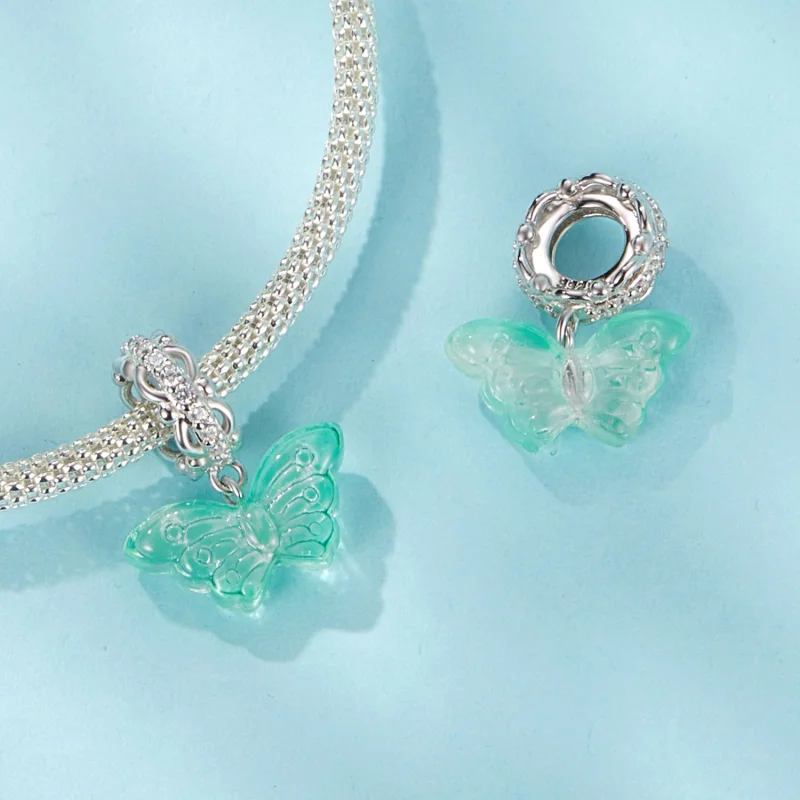 (image for) PANDORA Style Green Butterfly Dangle - SCC2712 - View 4