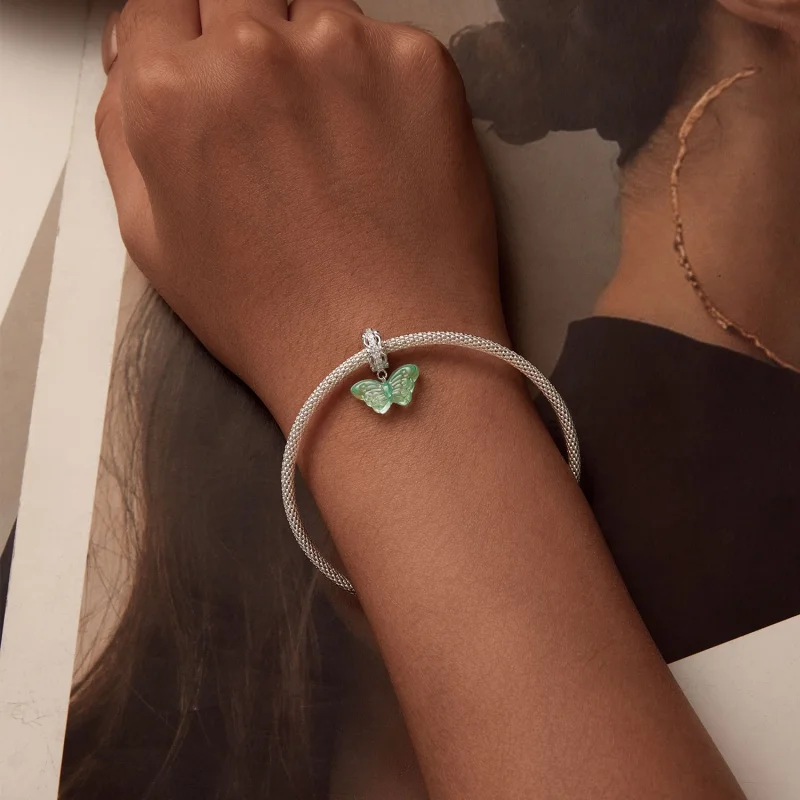 (image for) PANDORA Style Green Butterfly Dangle - SCC2712 - View 6