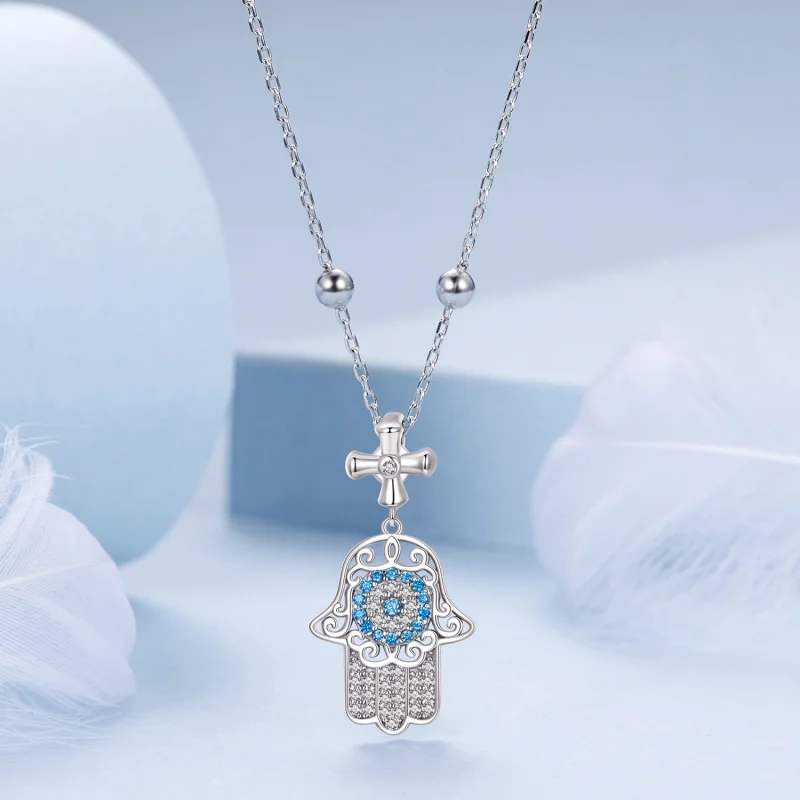 (image for) PANDORA Style Hand Of Fatima Necklace - BSN369 - View 3