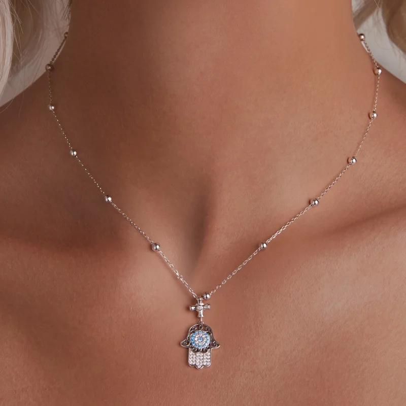 (image for) PANDORA Style Hand Of Fatima Necklace - BSN369 - View 6