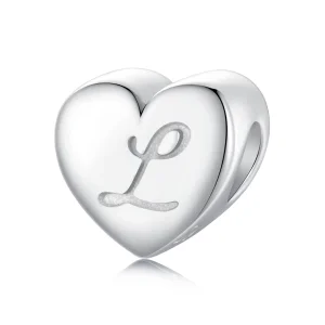 PANDORA Style Heart Letter L Charm - SCP065Charm -L (image for) PANDORA Style Heart Letter L Charm - SCP065Charm -L