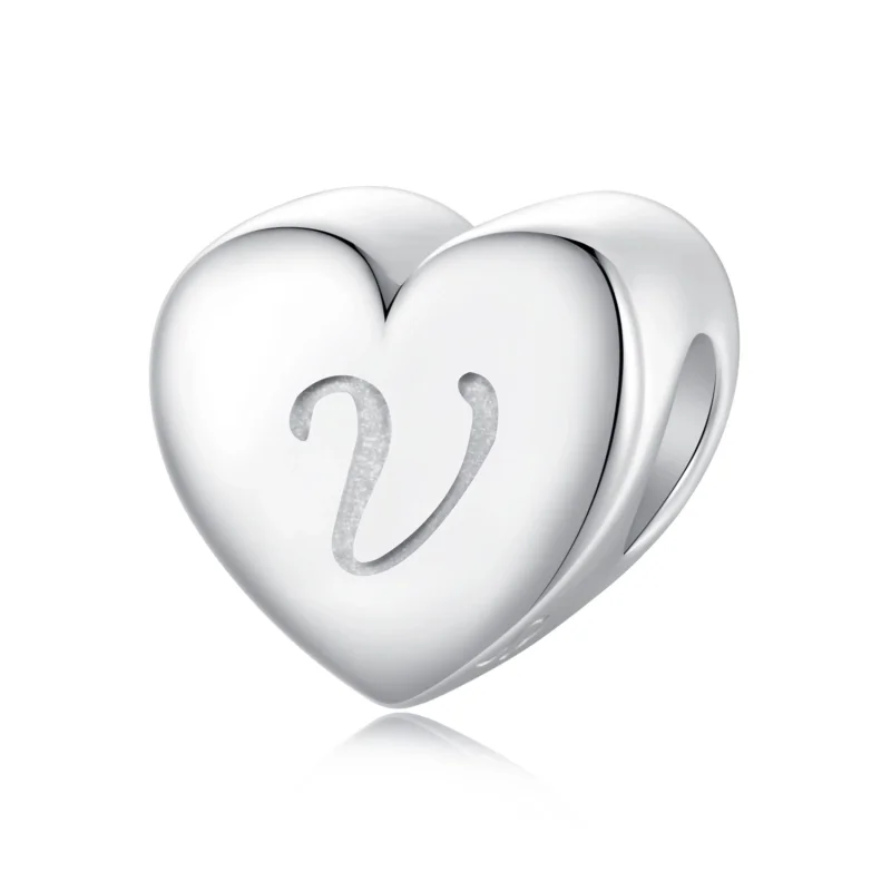 (image for) PANDORA Style Heart Letter V Charm - SCP065Charm -V - Product Image