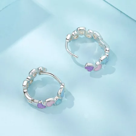 PANDORA Style Heart Shape Colorful Dopamine Earrings - SCE1694