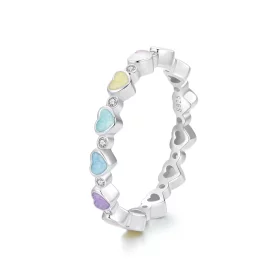 PANDORA Style Heart Shaped Colorful Dopamine Ring - SCR995 PANDORA Style Heart Shaped Colorful Dopamine Ring - SCR995