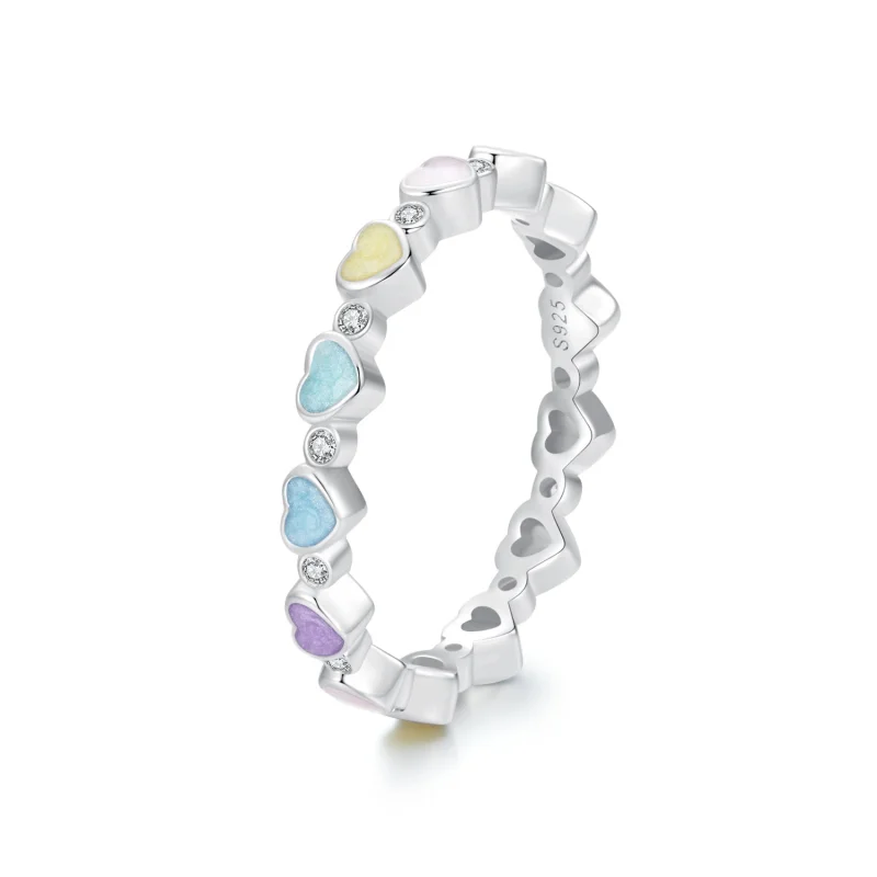 (image for) PANDORA Style Heart Shaped Colorful Dopamine Ring - SCR995 - Product Image