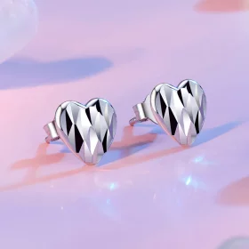 PANDORA Style Heart Shaped Flower Earrings - SCE1703 PANDORA Style Heart Shaped Flower Earrings - SCE1703