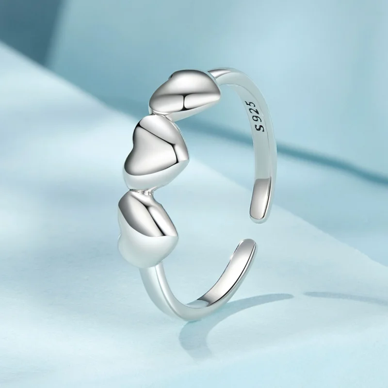 (image for) PANDORA Style Heart Shaped Open Ring - SCR1001-E - View 2