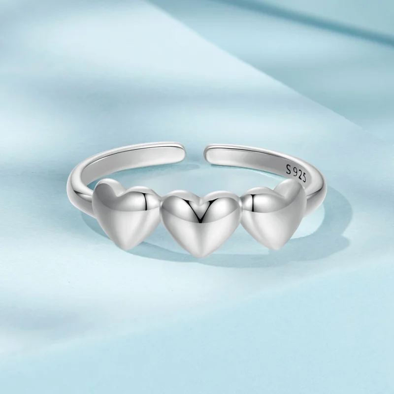 (image for) PANDORA Style Heart Shaped Open Ring - SCR1001-E - View 3
