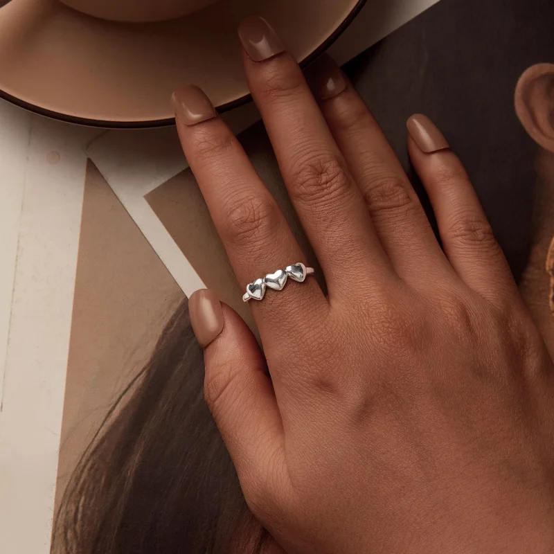 (image for) PANDORA Style Heart Shaped Open Ring - SCR1001-E - View 4