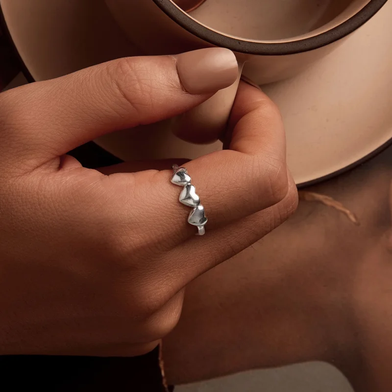 (image for) PANDORA Style Heart Shaped Open Ring - SCR1001-E - View 5