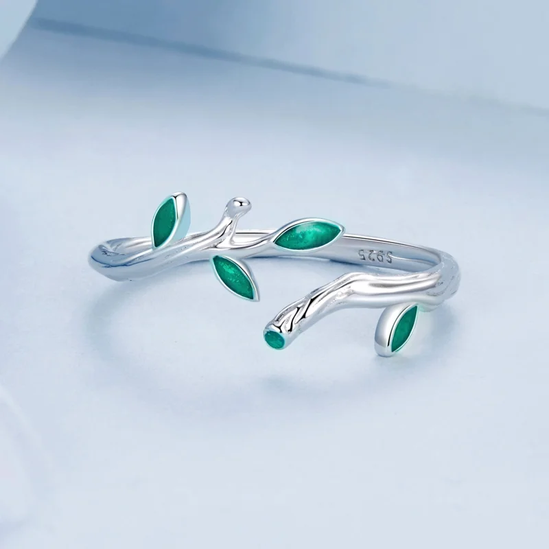 (image for) PANDORA Style Leaf Open Ring - BSR517-E - View 3