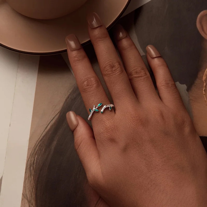 (image for) PANDORA Style Leaf Open Ring - BSR517-E - View 6