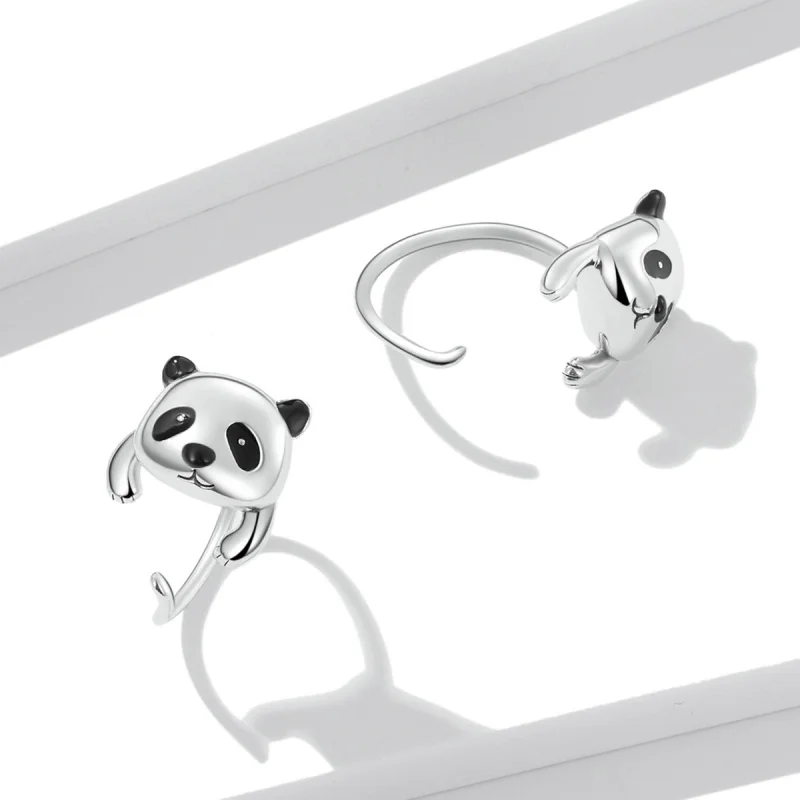(image for) PANDORA Style Mini Panda Earrings - BSE568 - View 2