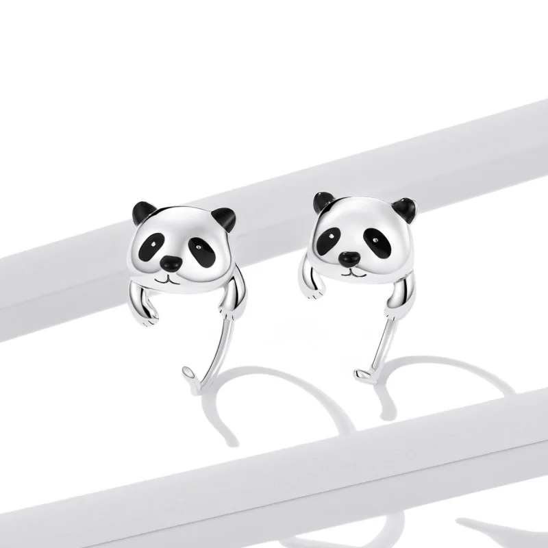 (image for) PANDORA Style Mini Panda Earrings - BSE568 - View 3