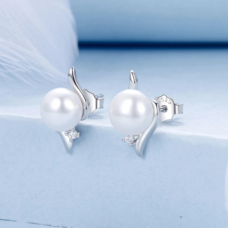 (image for) PANDORA Style Natural Pearl Earrings - BSE961 - View 2