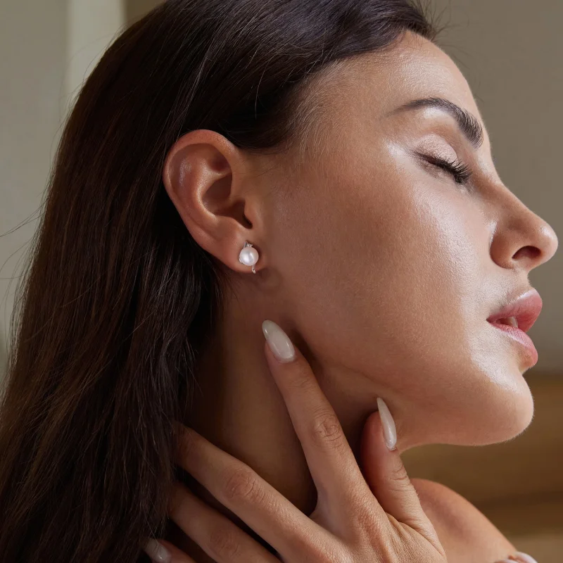 (image for) PANDORA Style Natural Pearl Earrings - BSE961 - View 7