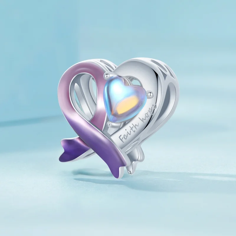 (image for) PANDORA Style Pink Ribbon Charm - SCC2685 - View 2