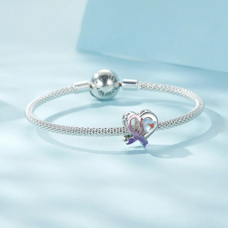 (image for) PANDORA Style Pink Ribbon Charm - SCC2685 - View 5