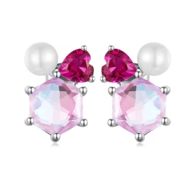 PANDORA Style Pink Sparkling Pearl Earrings - SCE1697