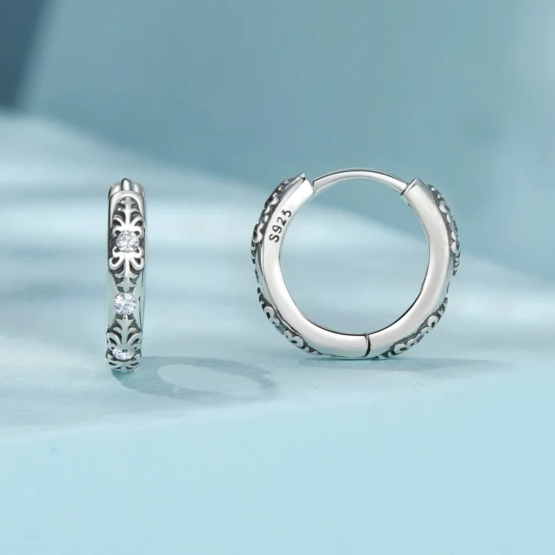 (image for) PANDORA Style Retro Pattern Earrings - SCE1701 - View 2