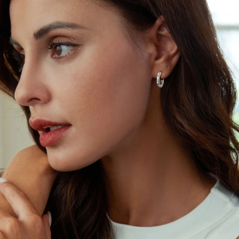 (image for) PANDORA Style Retro Pattern Earrings - SCE1701 - View 6