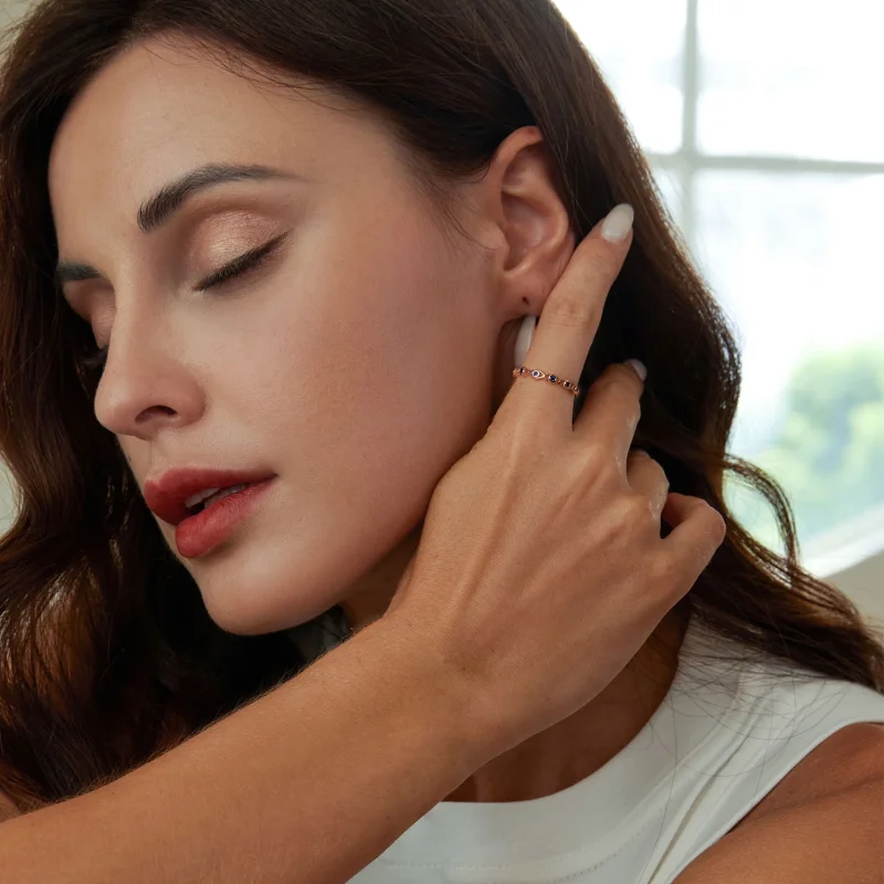 (image for) PANDORA Style Rose Gold Devil's Eye Ring - BSR212-C - View 7