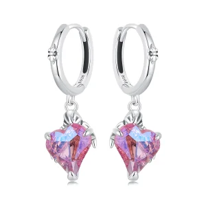 (image for) PANDORA Style Skeleton Hand Heart Shaped Earrings - SCE1705