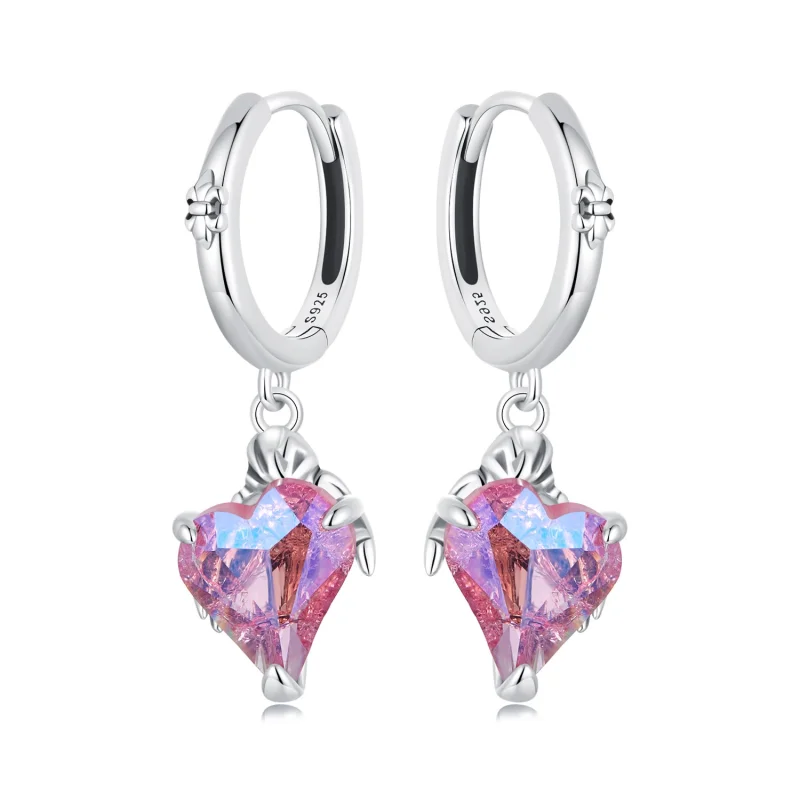 (image for) PANDORA Style Skeleton Hand Heart Shaped Earrings - SCE1705 - Product Image